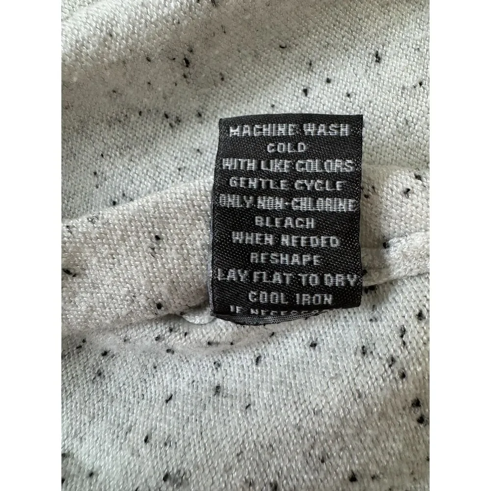 89th & Madison Long Cardigan Sweater XL Speckled Salt & Pepper Open Front Knit